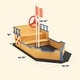 preview thumbnail 16 of 26, Outsunny Large Outdoor Kids Sandbox Backyard Toy, Cedar Wood Sandbox