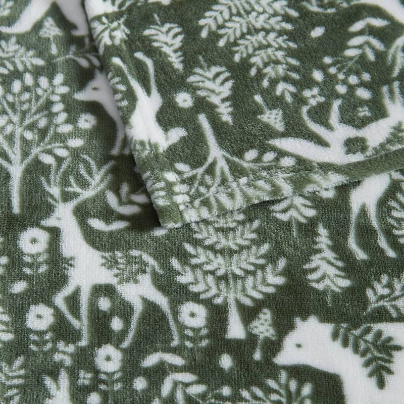 Martha Stewart Printed Ultra Soft Plush Throw Blanket