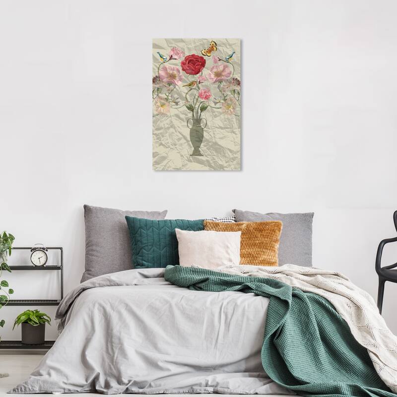 Wynwood Studio Canvas Floral and Botanical Rainforest Arrangement Red and Modern & Contemporary Wall Art Canvas Print - 36 x 24