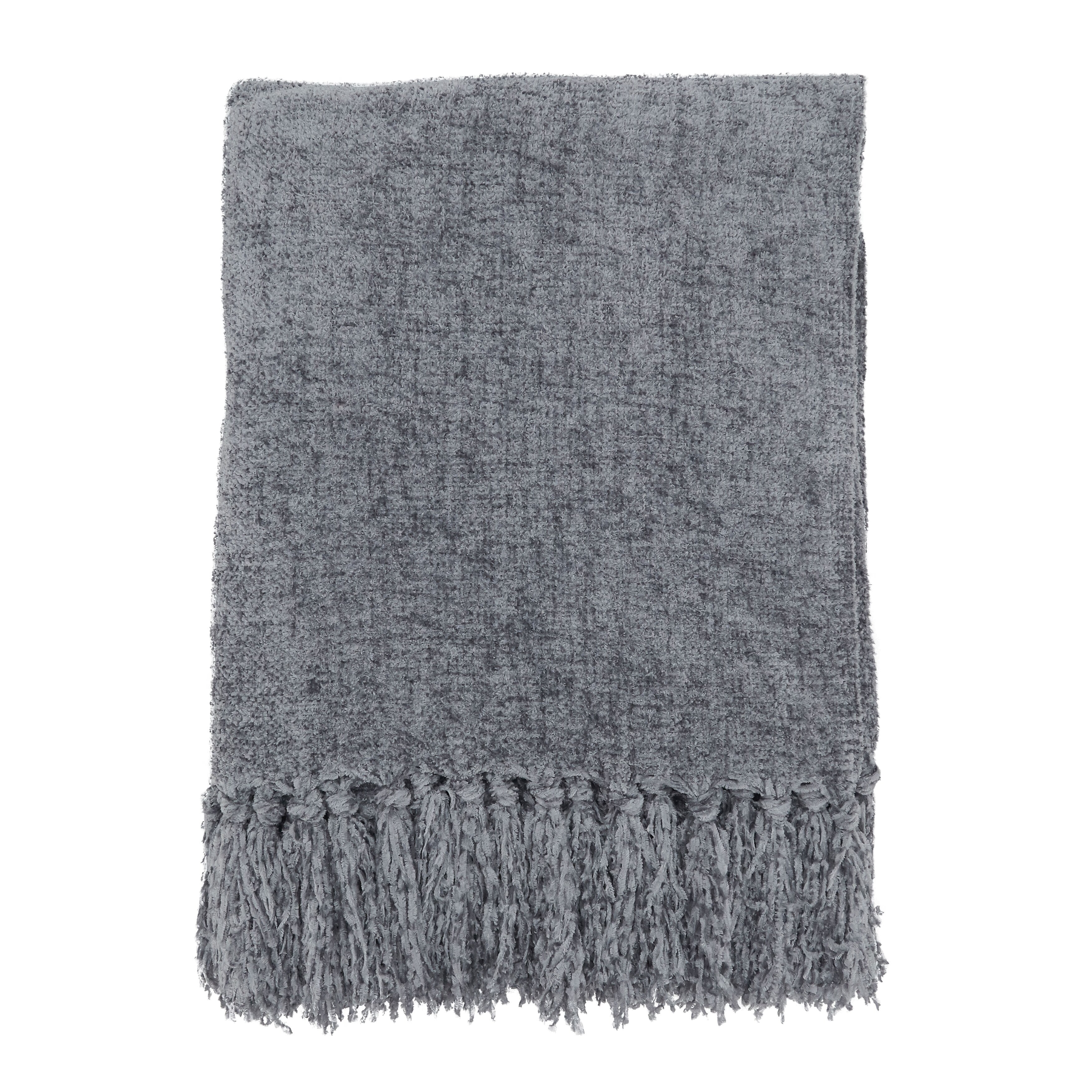 Fringe Design Chenille Throw Blanket
