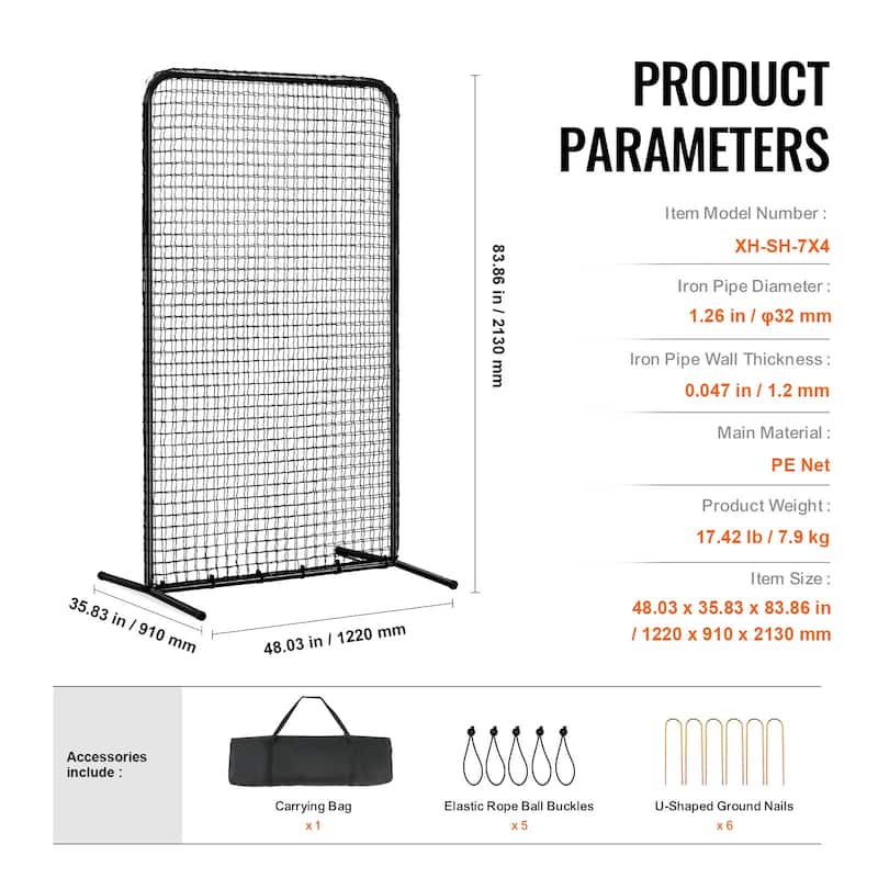 Screen Baseball for Batting Cage Heavy Duty Pitching Net for Pitchers Protection