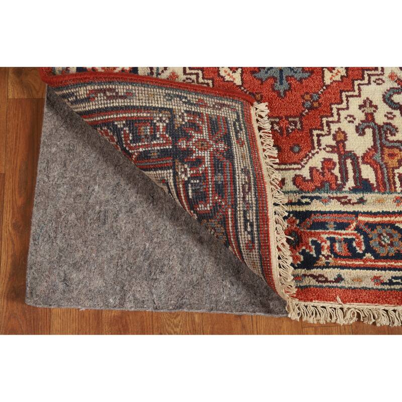 Hand Knotted Oriental 100% Wool Carpet Traditional Medallion Oranges & Rust Heriz (serapi) Area Rug - 5' 1'' X 3' 0''