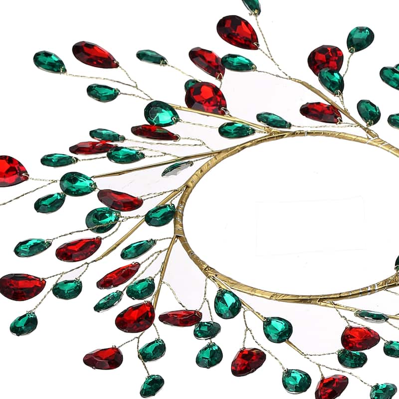 4.5" Metal Jewel Candle Ring Set of 2 - 11