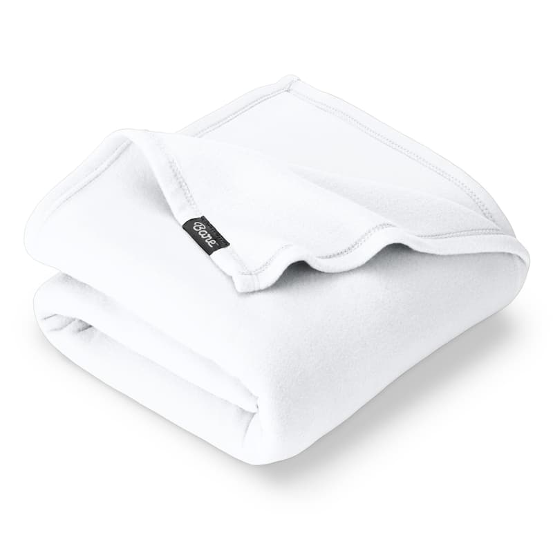 Bare Home Lightweight Polar Fleece Blanket - Twin/Twin XL - White
