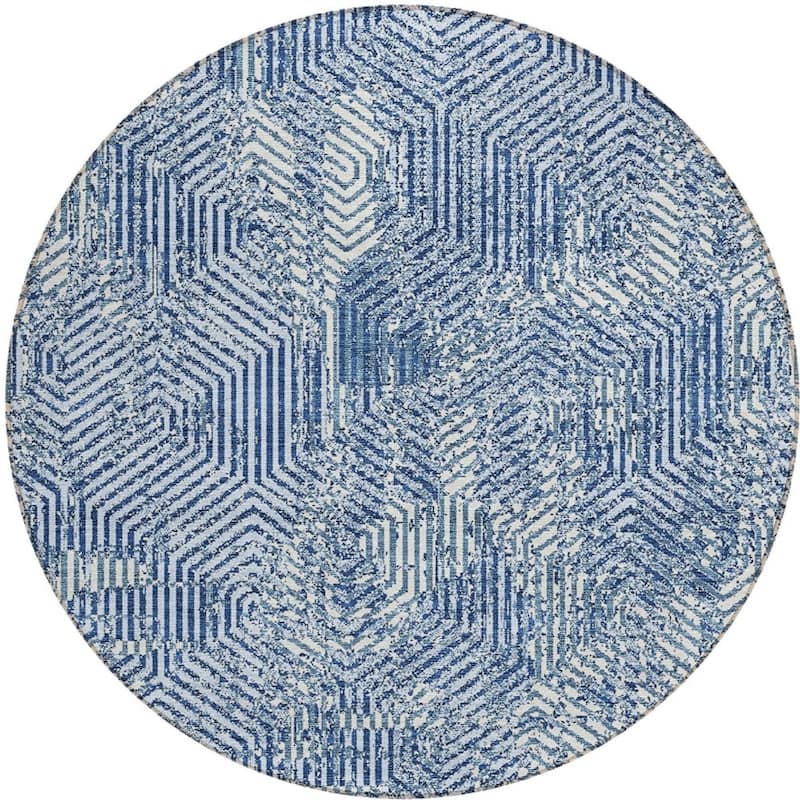HomeRoots Geometric Transitional Rectangle Outdoor Rug