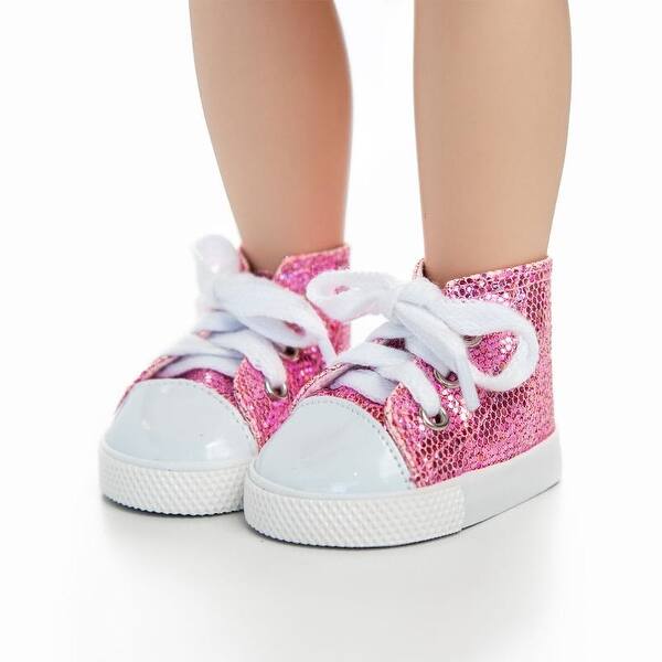 Shop 18 Inch Doll Clothes Accessory Pink Sparkle Sneaker Plus