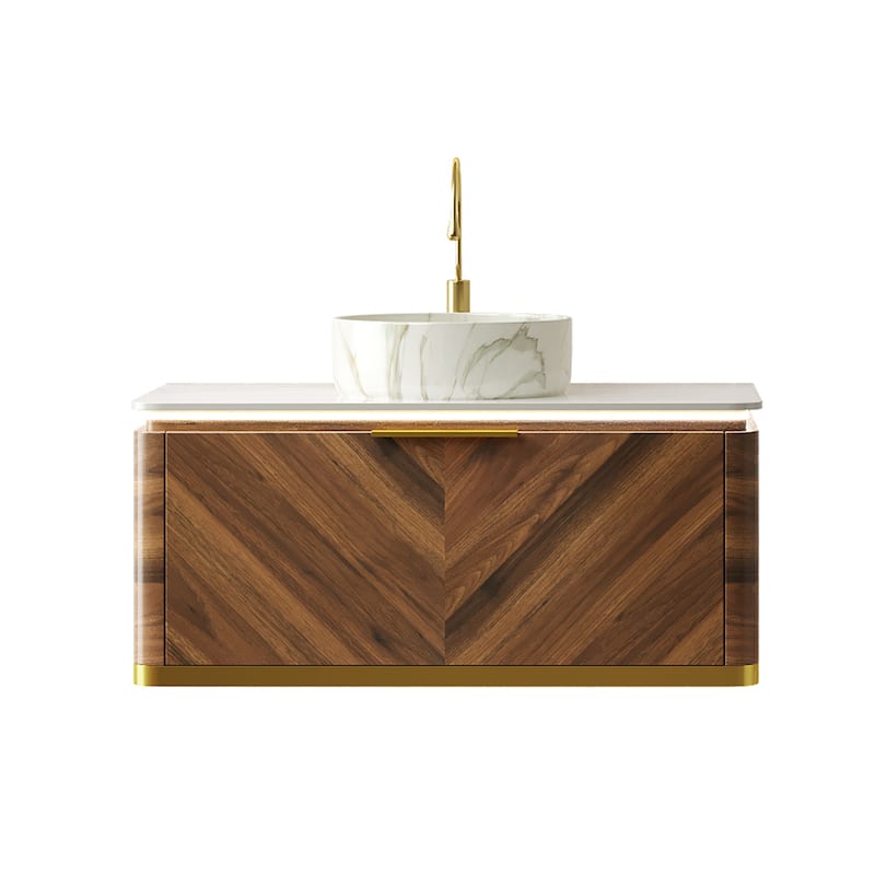 DIPA 36" Bathroom Vanity&Sink, Floating Plywood Storage Cabinet with Sensor Light, Drawer