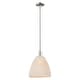 preview thumbnail 18 of 21, Innovations Lighting Downtown Urban - Natural Ballston Dome - 1 Light 12" Stem Hung Mini Pendant Natural Shade/Polished Nickel