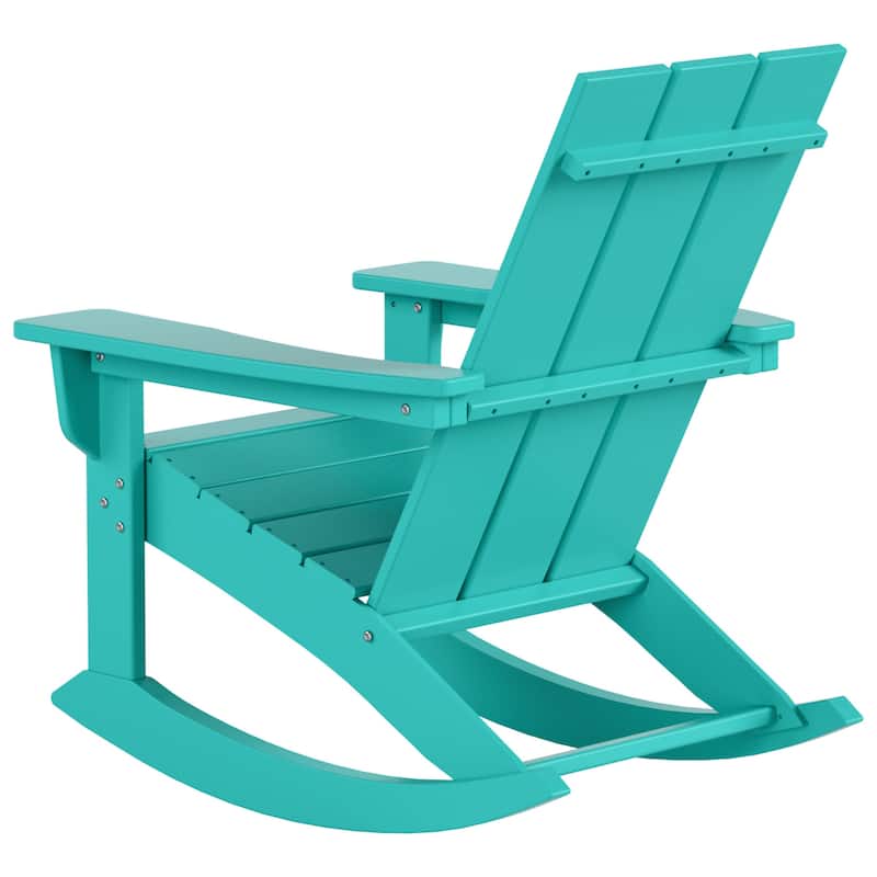 Shoreside Modern Eco-Friendly All Weather Poly Adirondack Rocking Chair