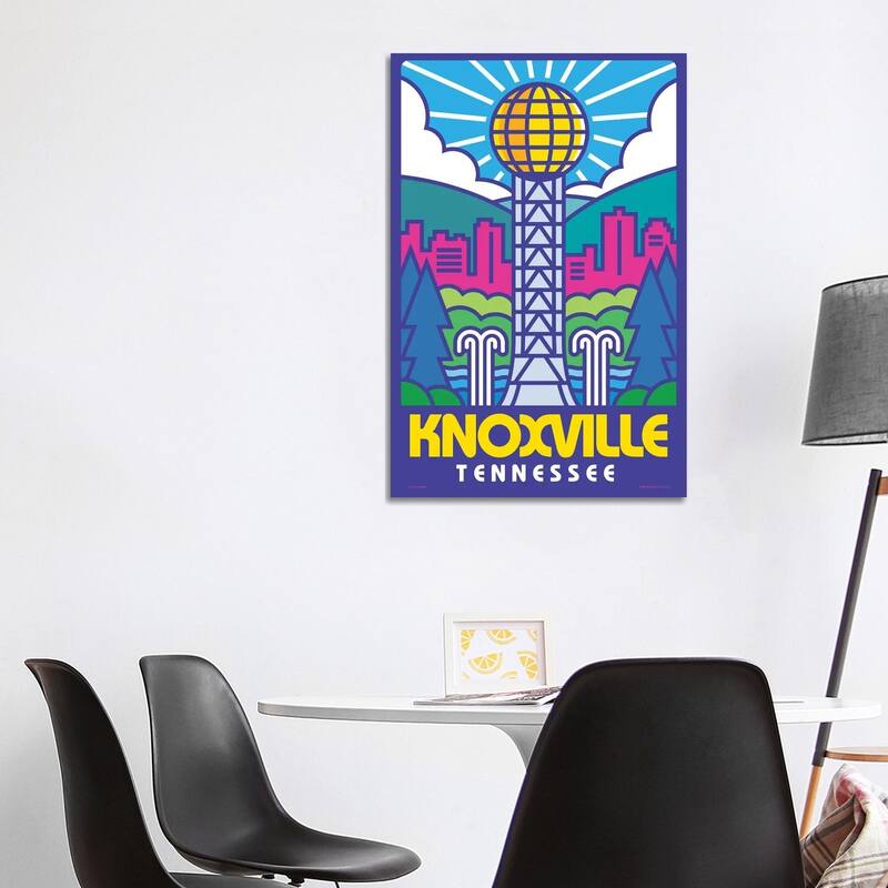 iCanvas "Knoxville Pop Art Travel Poster" by Jim Zahniser Canvas Print - 40x26x1.5