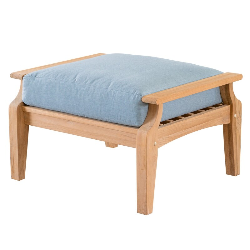 Shop Devonport Eucalyptus Wood Ottoman With Cushion On Sale Overstock 32090892