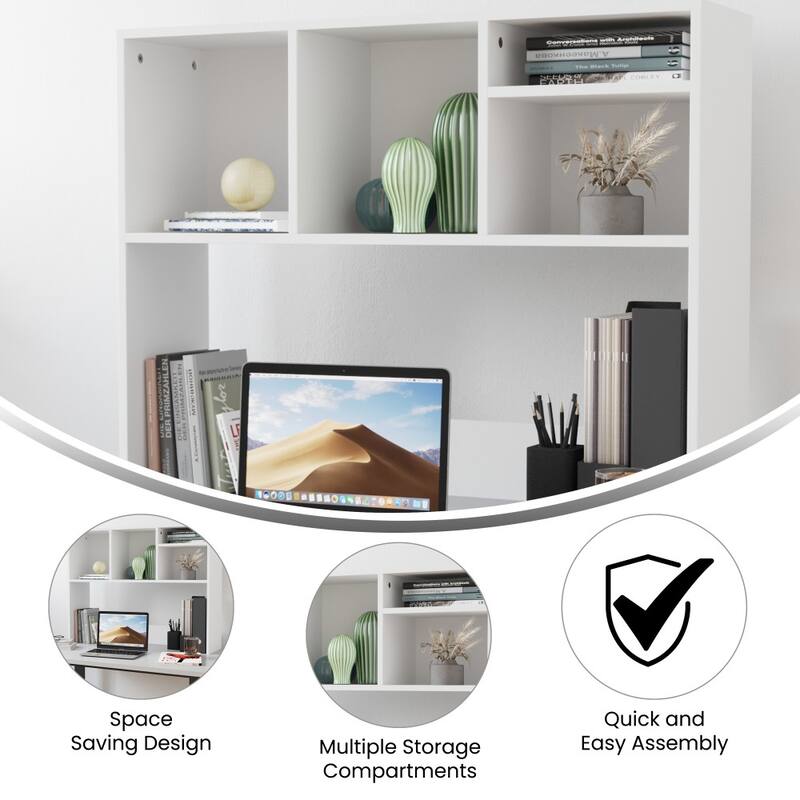 Space-Saving Desktop Bookshelf Storage Organizer with Assorted Cubbies