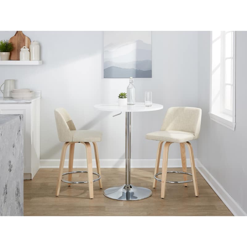 Carson Carrington Vallberga 24" Counter Stool with Natural Wood Base (Set of 2)