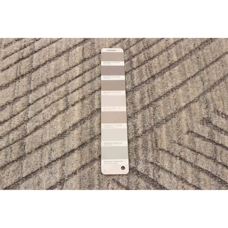 ECARPETGALLERY Hand-knotted Tangier Taupe Wool Rug - 5'0 x 8'0