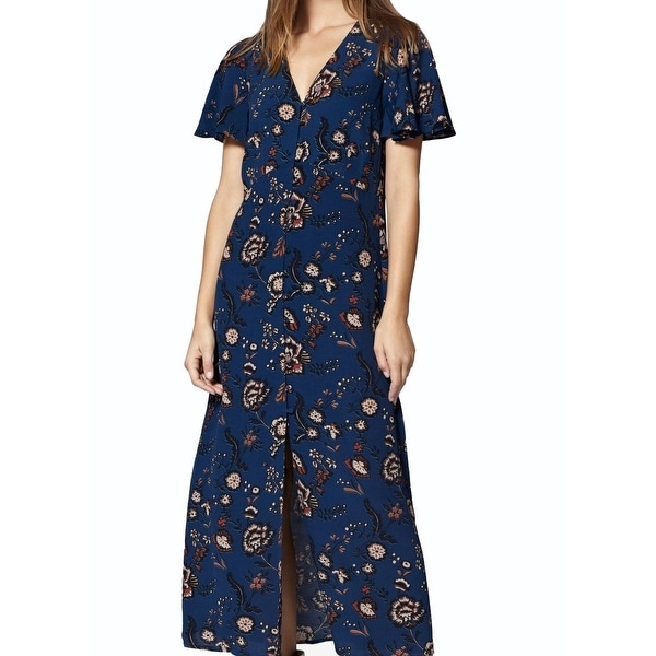 button down floral maxi dress