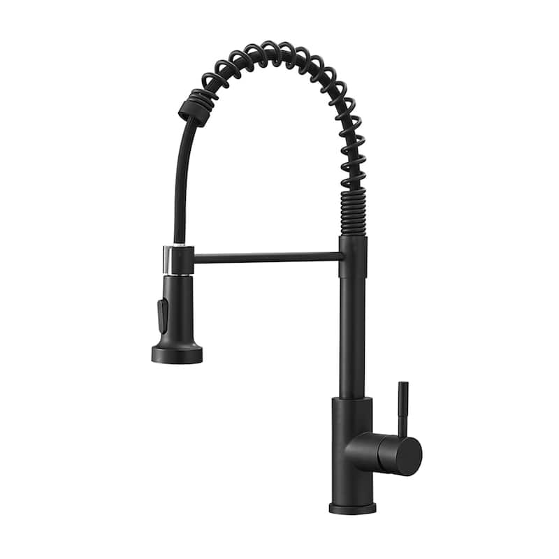Matte Black and Brushed Nickel Single Handle Pull Out Sprayer Kitchen Faucet with Advanced Spray Kitchen Tap