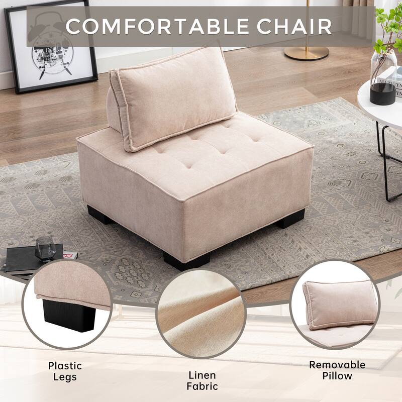 Modern Upholstered Living Room Chairs Set of 2
