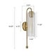 preview thumbnail 20 of 20, 19.53" Single Wall Sconce with Glass Cylinder Shade - W3.54"