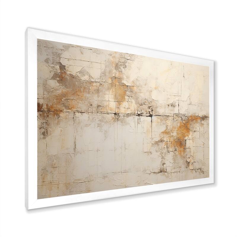 Designart "Beige Christianity Cross Of Jessus" Abstract Framed Canvas Prints