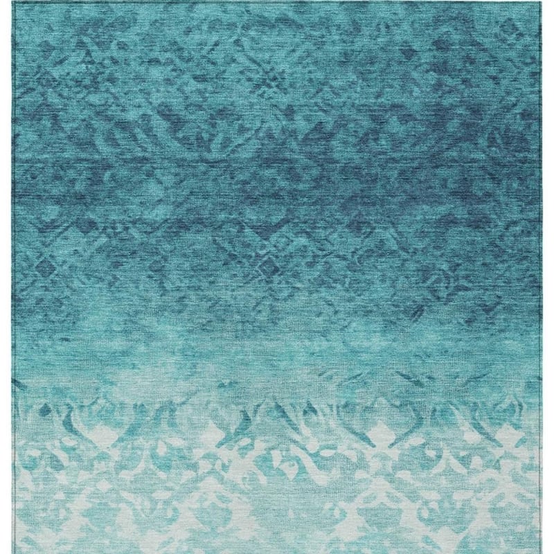 HomeRoots Damask Transitional Rectangle Outdoor Rug