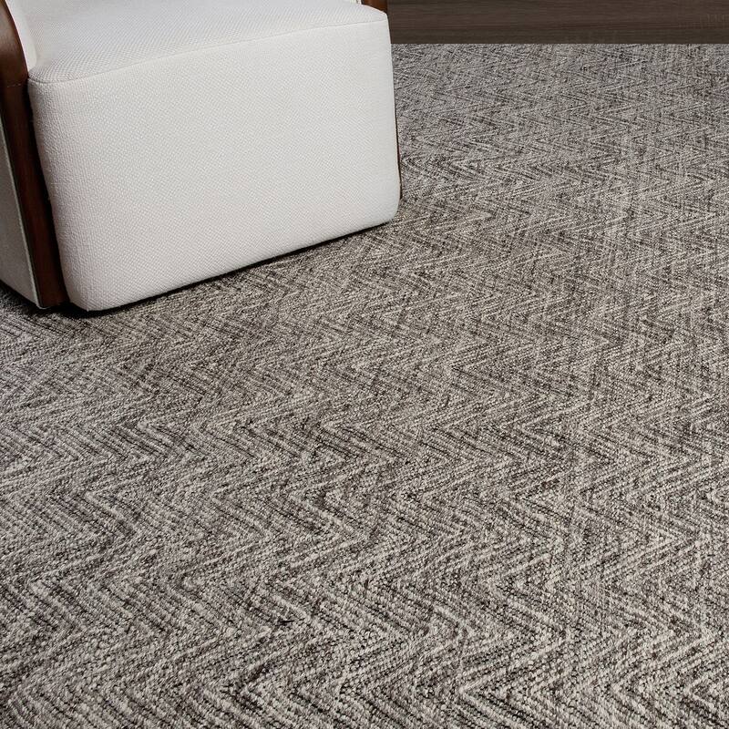 Ben Soleimani Ceyah Flatweave Wool and Linen Rug - Charcoal - 6' x 9'