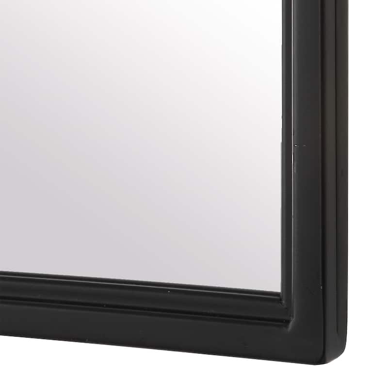Porch & Den Matte Black Metal Arched Wall Mirror