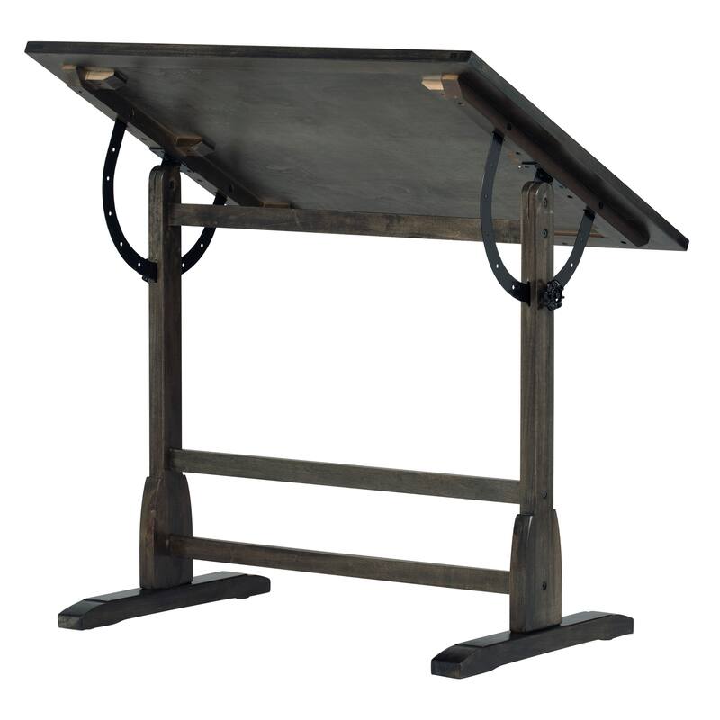 Studio Designs 36-inch Vintage Wood Drafting Table with Angle Adjustable Top for Drawing
