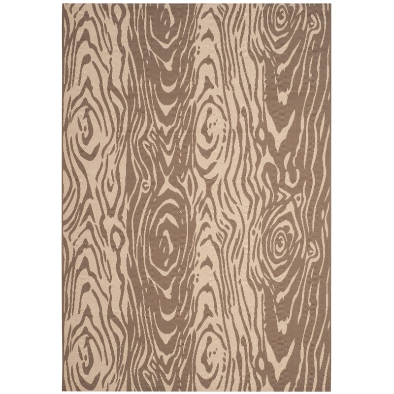 Martha Stewart by SAFAVIEH Layered Faux Bois Indoor/ Outdoor Waterproof Rug