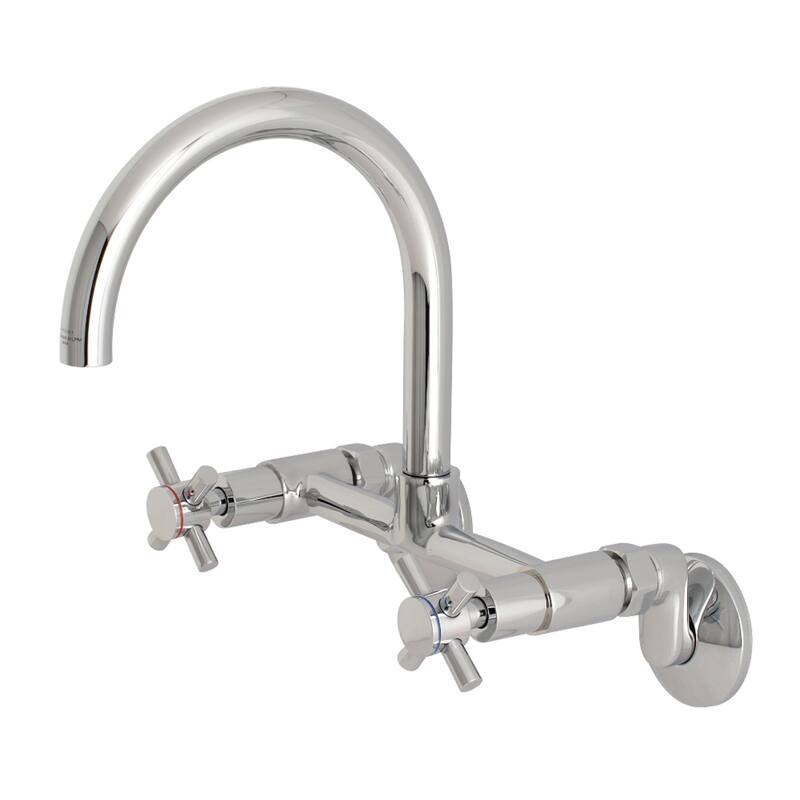 Kingston Brass Concord 8 in. Adjustable Center Wall Mount Kitchen Faucet - Polished Chrome
