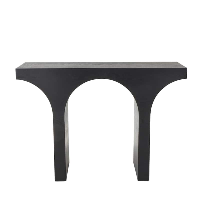 Wood Abstract Cutout Arch Console Table - Black - Roche River Decor - 15"Wx45"Lx32"H