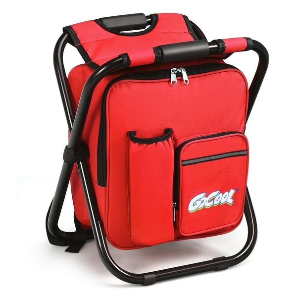3 in 1 Cooler Backpack Chair for Hiking Events-Red
