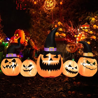 8 Ft Halloween Inflatable Pumpkin Family Halloween Yard Decoration