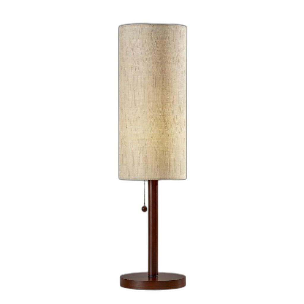 HomeRoots 31" Walnut Solid Wood Standard Table Lamp With Beige Shade - 8