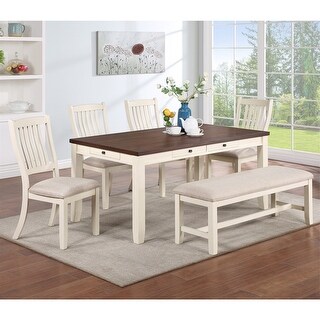 Luxury Look Dining Room Furniture 6pc Dining Set w 4 x Chairs 1x Bench ...