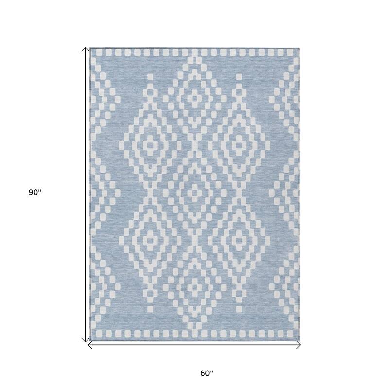 HomeRoots Geometric Transitional Rectangle Outdoor Rug