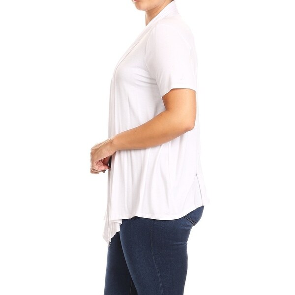 white short sleeve jacket plus size