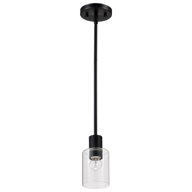 Clarksville 5 Inch Mini Pendant Matte Black with Clear Glass - Matte Black