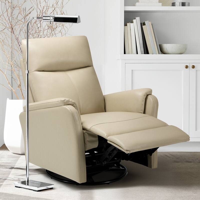 Fabric Recliner Sofa Chair - Swivel Rocking with XL Footrest - Single Seat for Living Room