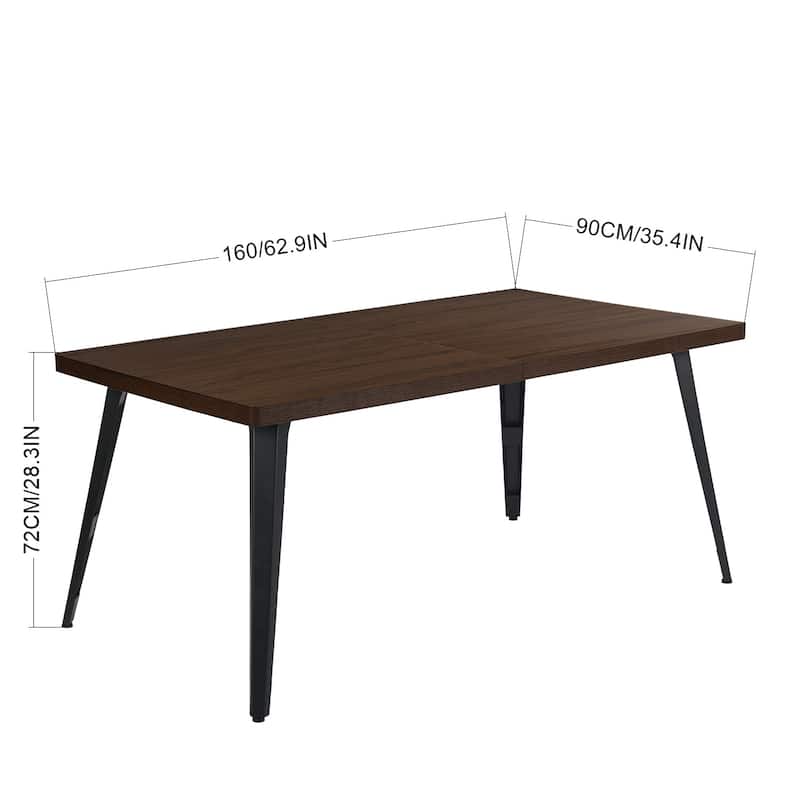 Homylin 63-Inch Rectangular Dining Table with Metal Legs, Modern Kitchen & Dining Room Table