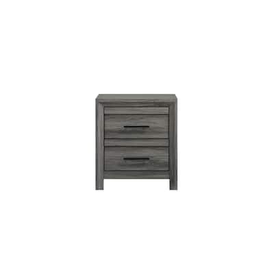 Modern Style 2-Drawer Night stand Made with Wood in Gray