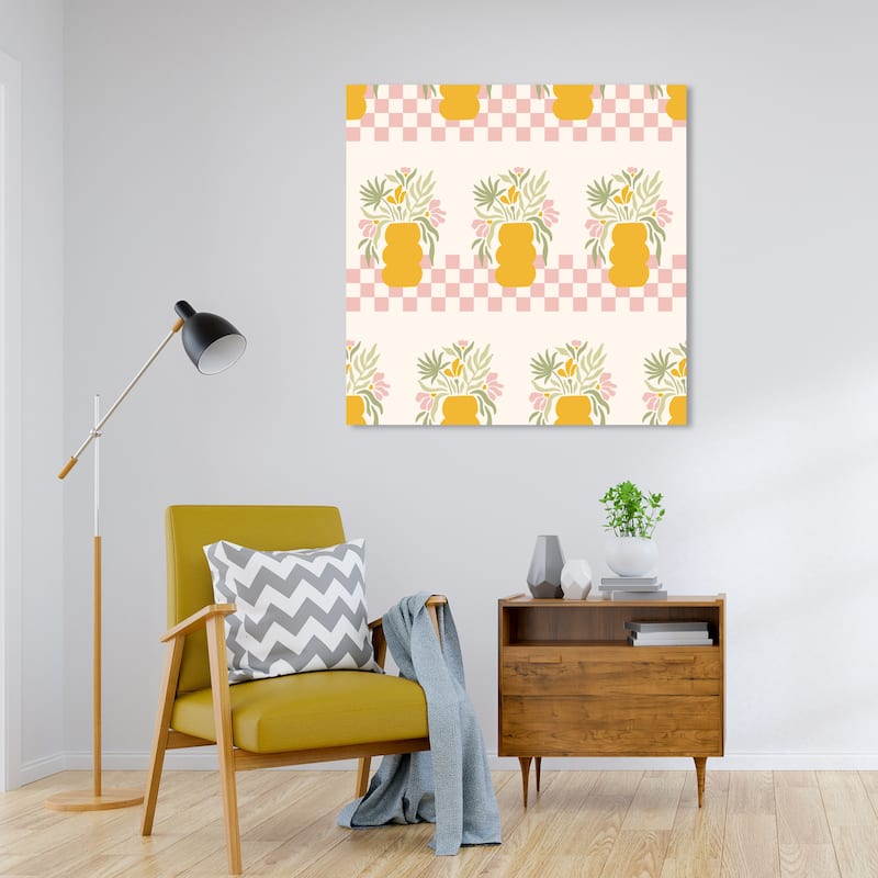 Wynwood Studio Canvas Floral and Botanical Carpet for my Yard Yellow Modern & Contemporary Wall Art Canvas Print