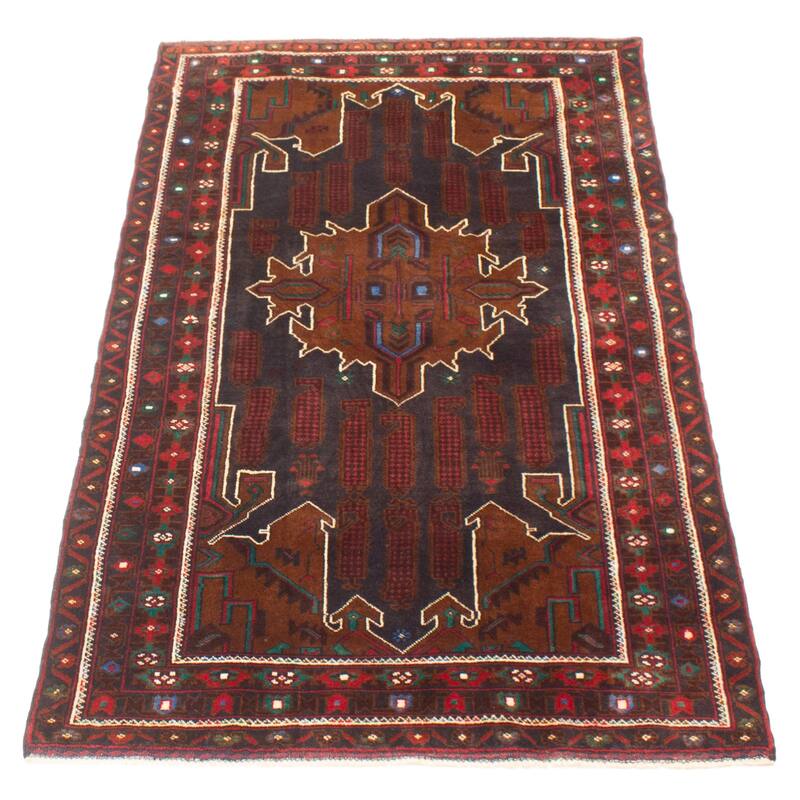 ECARPETGALLERY Hand-knotted Teimani Charcoal Wool Rug - 3'5 x 6'6