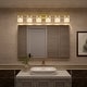 preview thumbnail 12 of 16, Acroma 6-light Modern Statement Crystal Bathroom Vanity Light - 45 inches