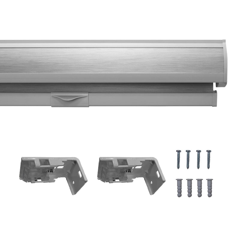 Lumi Cordless Zebra Blinds Grey Fabric Roller Blackout - 35 W x 72 H Inches