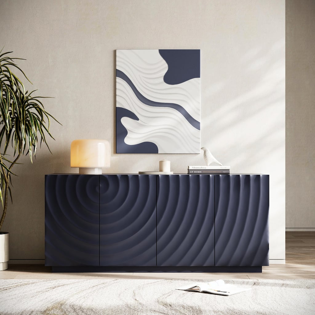 Modern 4-Door Buffet Cabinet with Storage