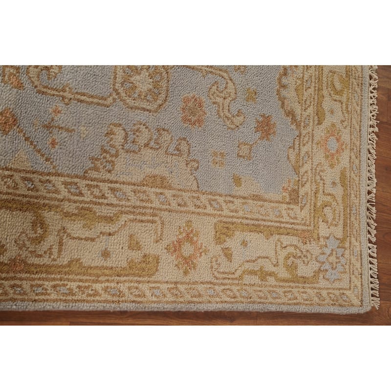 All-Over Oushak Indian Area Rug Handmade Wool Carpet - 4'0"x 5'10"