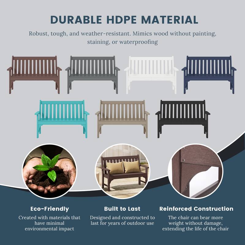 Laguna Poly 51 Inch Garden Bench