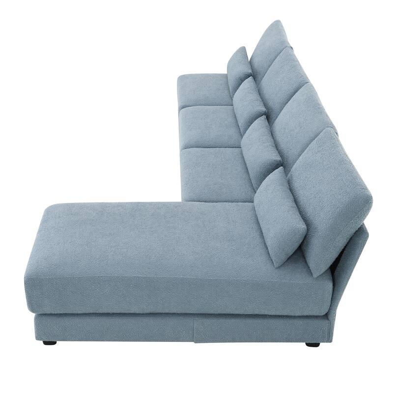 120" Boucle L-Shaped Sectional Sofa with Reversible Chaise,and Wide Seats & Pocket Spring Support