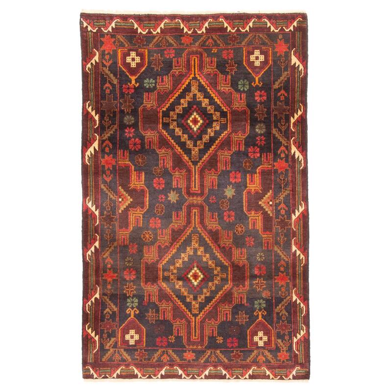 ECARPETGALLERY Hand-knotted Teimani Dark Grey Wool Rug - 2'10 x 4'7