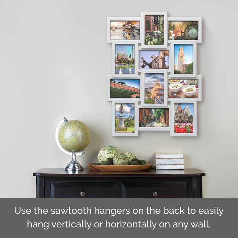 Melannco 12-Opening White Collage Photo Frame, 18X23 Inch